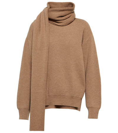 The Frankie Shop Women's Cleo Oversized Ribbed-knit Scarf And Sweater Set In Neutral
