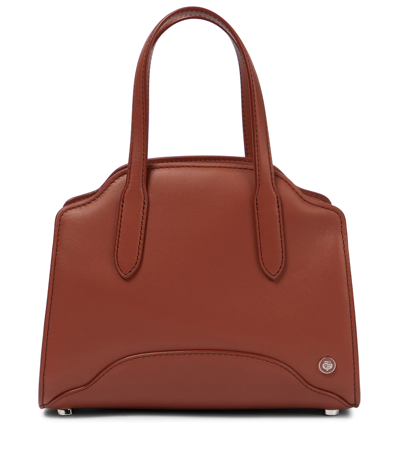 Loro Piana Sesia Micro Leather Tote In Burgundy