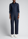 Max Mara Jumpsuit Aus Jersey Aus Einer Baumwollmischung In Navy