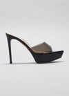 Gianvito Rossi Betty Transparent Stiletto Platform Mules In Black