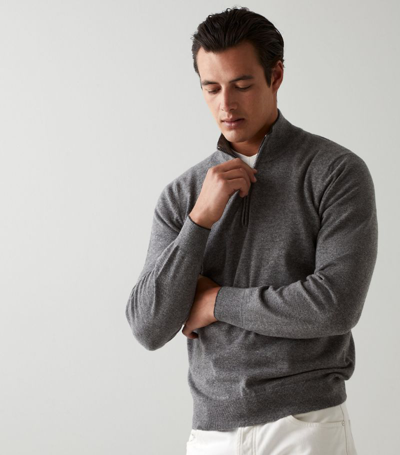 Brunello Cucinelli Cashmere Half-zip Sweater In Grey