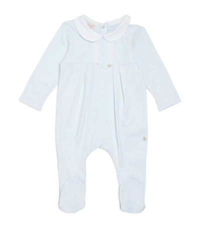 Paz Rodriguez Babies' Peter Pan-collar All-in-one (0-12 Months) In Blue