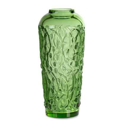 Lalique Large Crystal Mures Vase (49cm) In Green
