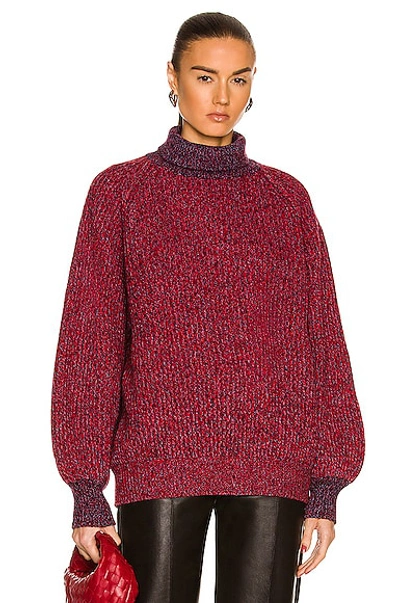 Ganni Roll-neck Jumper In Red