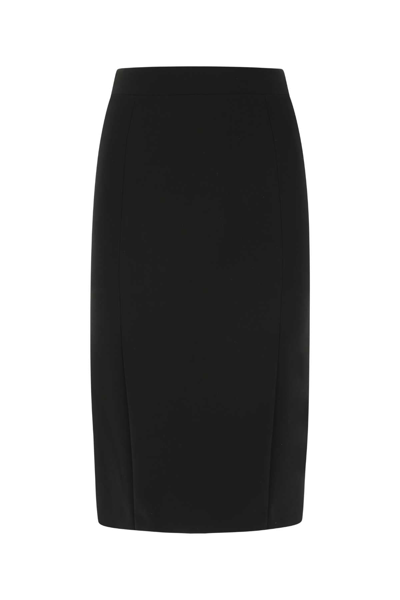 Moschino Faille Wool Pencil Midi Skirt In Black