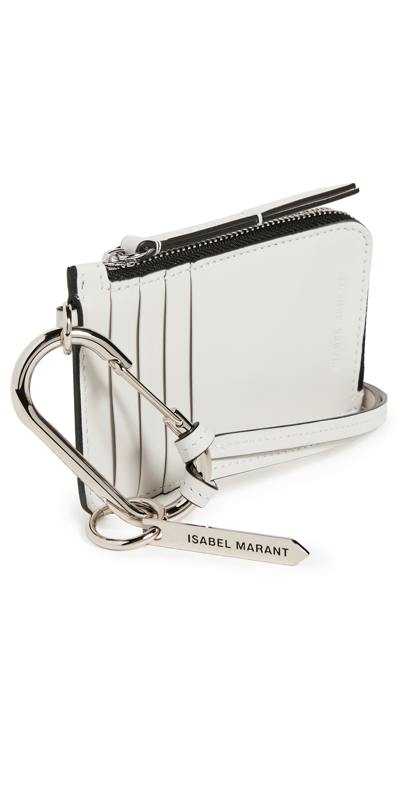 Isabel Marant Nysben Card Case In Chalk/silver