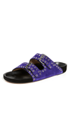 Isabel Marant Lennyo Buckled Suede Sandals In Purple