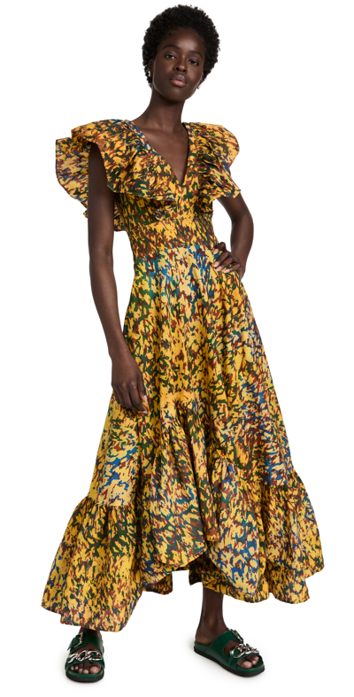 Sika Phoenix Dress In Yellow/orange