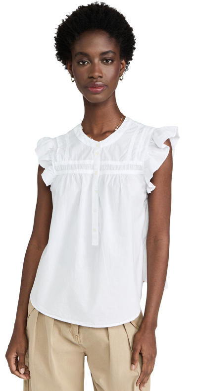 Xirena Luna Flutter-sleeve Top In White