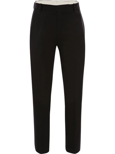 Alexander Mcqueen Mid-rise Straight Leg Trousers In Schwarz