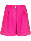 Balmain High-waisted Tailored Shorts In Rosa