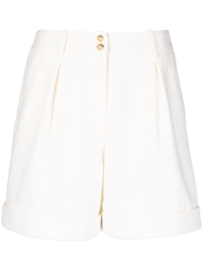 Balmain High-waisted Tailored Shorts In White