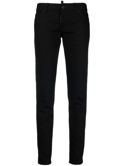 Dsquared2 Logo-print Skinny Jeans In Black