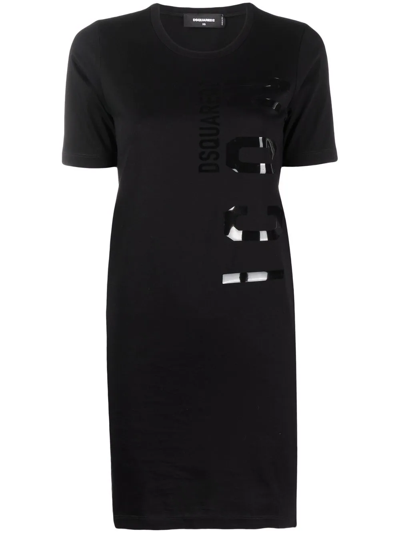 Dsquared2 Logo Patch T-shirt In Schwarz