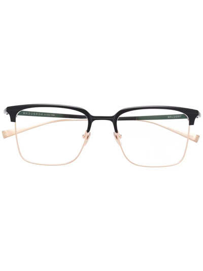 Masunaga Square-frame Glasses In Schwarz