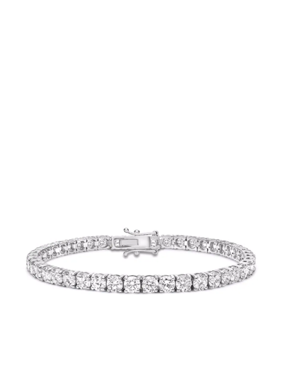 Pragnell 18kt White Gold Brilliant Cut Diamond Line Bracelet In Silber