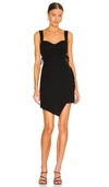 Nicholas Cristina Lace-up Crepe Mini Dress In Black