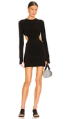 Norma Kamali Cut-out Long-sleeve Minidress In Black