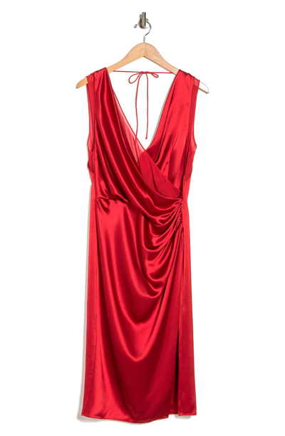 Reiss V-neck Lucine Dress In Bright Red
