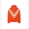 Tory Sport Tory Burch French Terry Chevron Hoodie In Varsity Orange/snow White