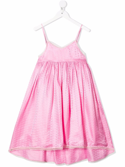 Zadig & Voltaire Kids' Pink Dress For Girl With Logos