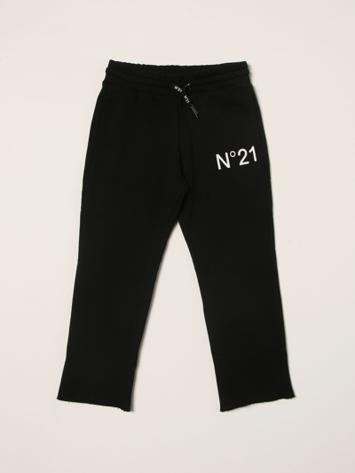 N°21 Kids' N ° 21 Jogging Pants In Cotton In Black