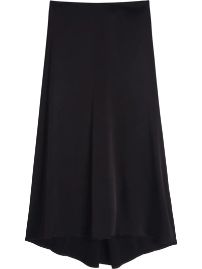 Victoria Beckham Satin Slip Skirt In Black | ModeSens