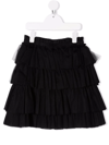 Twinset Kids' Ruffled-design Skirt In Black