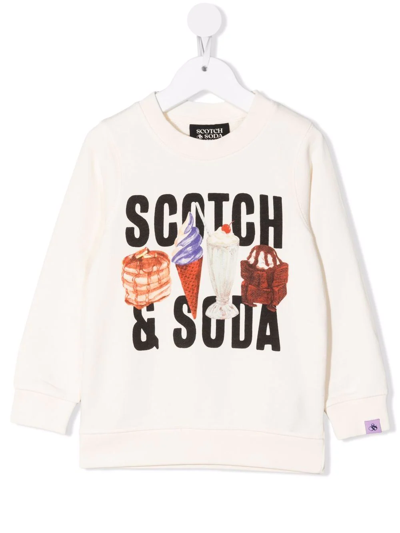 Scotch & Soda Kids' Ivory Sweatshirt For Boy With Sweets