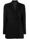 Totême Loreo Oversized Double-breasted Woven Blazer In Black