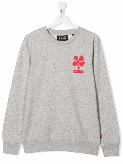 Scotch & Soda Kids' Little Boy's & Boy's Artwork Sweatshirt In Grey