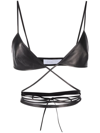 DROME WRAPAROUND LEATHER BRALETTE