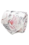 Cufflinks, Inc Painted Floral Silk Tie In Grey
