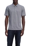 Bugatchi Tech Print Stretch Polo In Black