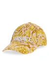 Versace Barocco Print Logo Cap, Male, Pink+yellow, 59