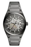 Fossil Men's Everett Gray Stainless Steel Bracelet Watch 42mm In Smoke