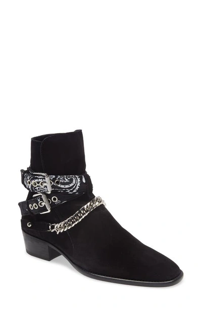 Amiri Bandana Strap Ankle Boot In Black