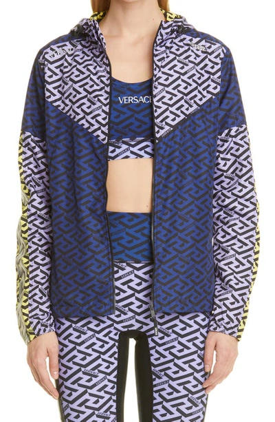 Versace La Greca Lightweight Track Jacket In Blu Navy Orchid P | ModeSens