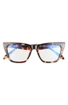 Quay Call The Shots Cat Eye Blue Light Filtering Glasses In Tort / Clear Blue Light