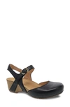 Dansko Tiffani Sandal In Black Milled Burnished