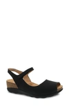 Dansko Marcy Sandal In Black Milled Nubuck