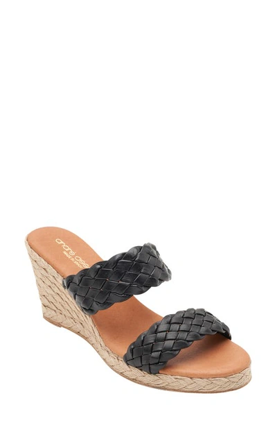 Andre Assous Aria Espadrille Wedge Sandal In Black