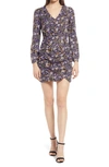 Vero Moda Isa Floral Print Long Sleeve Minidress In Black
