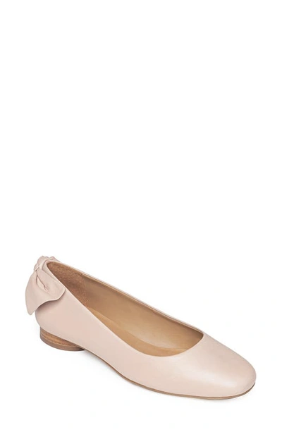 Bernardo Eloise Leather Bow Ballet Flats In Beige