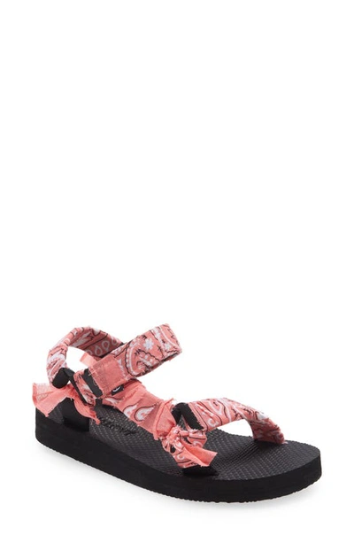 Arizona Love Trekky Bandana-print Sandals In Pink