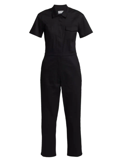 Rivet Utility Worker Short-sleeve Jumpsuit In Black