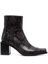 BUTTERO SNAKESKIN ANKLE BOOTS