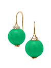 Syna Mogul Chrysoprase Bead Earrings With Champagne Diamonds In Green