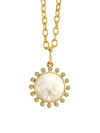 SYNA WOMEN'S COSMIC 18K YELLOW GOLD, MOTHER-OF-PEARL, & DIAMOND SUN PENDANT NECKLACE