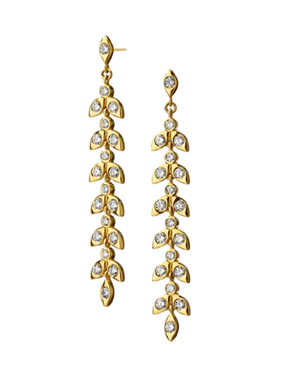 Syna Women's Jardin 18k Gold & Diamond Leaf Drop Earrings